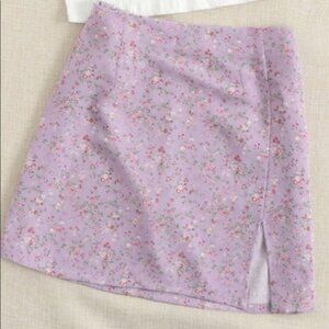 Split Hem Ditsy Floral Mini Skirt